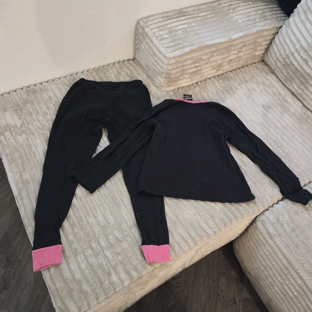 PJs & Presents Skeleton Pajamas S Halloween Girls Glow In The Dark Pink Heart - Picture 2 of 11